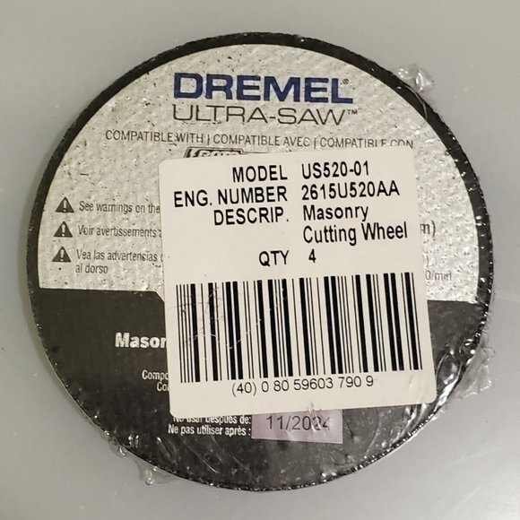 Dremel Masonry Cutting Wheel For Ultra Saw US520 1X4 Silicon Carbide 30 Grit - Picture 2 of 3